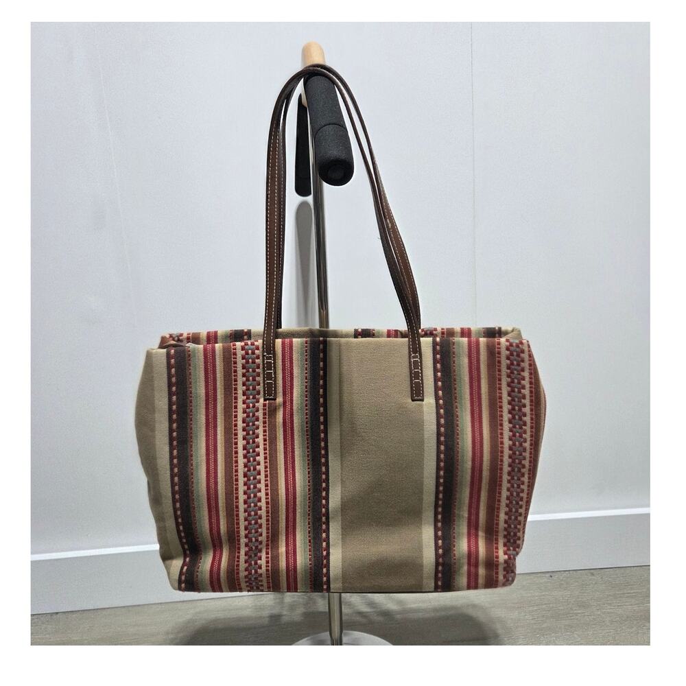 Preston & York Tan Brown & Red Southwestern Classic Shoulder Tote Bag